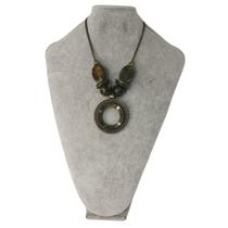 Maxi Colar Casual Feminino com Pingente em Pedras Resina