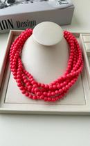 Maxi Colar de Bolinha Pink