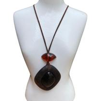 Maxi colar feminino elegante moda pedra resina