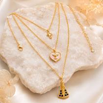 Maxi Colar Feminino Jesus Espírito Santo Nossa Senhora Ouro Maxi Colar Feminino Jesus Espírito Santo Nossa Senhora Ouro