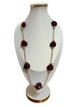 Maxi colar feminino kit c/brinco estiloso em resina