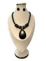 Maxi Colar Feminino Kit Com Brinco Gota Em Resina