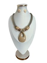 Maxi Colar Feminino Kit Com Brinco Gota Em Resina