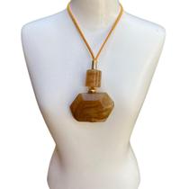 Maxi Colar Feminino Pedra Marmorizada Moda Blogueira