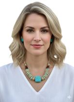 Maxi colar feminino resina tendencia presente