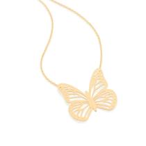 Maxi Colar Feminino Rommanel Banhado A Ouro 18K Borboleta Presente Lindo Feminino