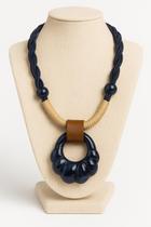 Maxi colar Flor de linho Azul detalhe em material ecológico