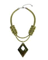 Maxi colar Hortelã verde em macramê - CL-HTV