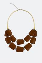 Maxi Colar Petúnia Marrom - detalhes prata - CL-PTM