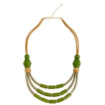 Maxi Colar verde com resina Flor de Bambu CL-FBA Maxi Colar verde com resina Flor de Bambu CL-FBA