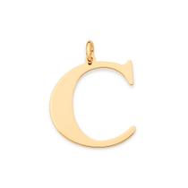 Maxi pingente letra folheado a ouro Letra c 542603 Rommanel Maxi pingente letra folheado a ouro Letra c 542603 Rommanel