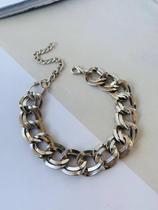 Maxi pulseiras Semi Joia corrente dupla trabalhada a Prata