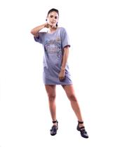 Maxi t-shirt com strass azul maria genô