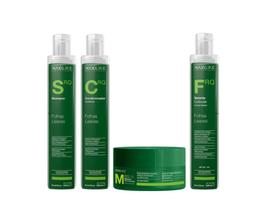 Maxiline Folhas Kit Shampoo, Condicionador, Máscara e Selante Cuticular