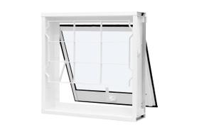 Maxim Ar 50x50cm Janela De Banheiro Vitrô Branco Aço Com Grade