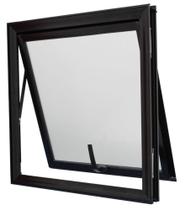 MAXIM AR ALUMÍNIO PRETO ALTURA 60 x 60 LARGURA VIDRO MINI-BOREAL SEM GRADE LINHA 25