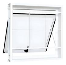 Maxim Ar Branco 50x50cm Aço C Grade Vitro Janela De Banheiro Branco Maxim Ar Branco 50x50cm Aço C Grade Vitro Janela De Banheiro Branco