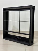 Maxim Ar Grade Quadriculada 60x60cm Preto Aço Vitrô Max Ar Janela Para Banheiro