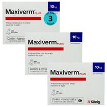 Maxiverm plus 660mg com 4 comprimidos konig kit com 3 Maxiverm plus 660mg com 4 comprimidos konig kit com 3