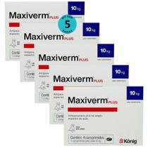 Maxiverm plus 660mg com 4 comprimidos konig kit com 5 Maxiverm plus 660mg com 4 comprimidos konig kit com 5