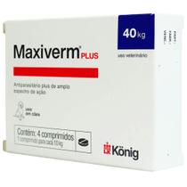 Maxiverm Plus - Vermifugo Para Cães c/ 4 Comprimidos Maxiverm Plus - Vermifugo Para Cães c/ 4 Comprimidos