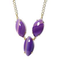 Maxxi Colar 3 Pedra Natural Agata Lilas Montagem Dourado Maxxi Colar 3 Pedra Natural Agata Lilas Montagem Dourado