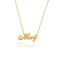 May colar de nome folheado a ouro 18k