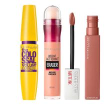 Maybelline Colossal Age Rewind Matte Ink Kit Máscara de Cílios + Corretivo + Batom