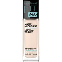 Maybelline Fit Me Matte + Poreless Liquid Foundation Makeup, Fair Ivory, 1 fl oz Fundação Livre de Petróleo