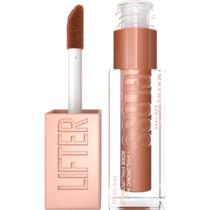 Maybelline Lifter Gloss Lip Gloss Maquiagem com ácido hialurônico, hidratante, brilho alto, lábios hidratados, lábios de aparência mais cheia, bronzeado, bronze, 0,18 fl oz