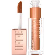 Maybelline New York Lifter Gloss Lip Gloss Maquiagem com ácido hialurônico, hidratante, brilho alto, lábios hidratados, lábios com aparência mais cheia, bronzeado, dourado, 0,18 fl oz