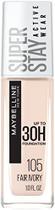 Maybelline New York Super Stay Full Coverage Liquid Foundation Maquiagem, Marfim Justo, 1 Fl Oz