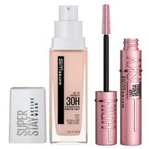 Maybelline NY Kit - Máscara de Cílios + Base Longa Duração SuperStay