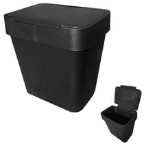 MB_3767 Lixeira de Pia Cesto de Lixo 2,5L Preta Plástica Click Cozinha Tampa MB
