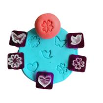 MB1 Kit com 5 marcadores de brigadeiro acrílico alfabeto confeitaria biscuit