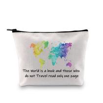 MBMSO Traveler Makeup Bag the World é um livro e aqueles que não viajam ler apenas uma página Bolsa de viagem Viagem Amante Presentes Wanderlust Presentes para Mulheres (O mundo é uma bolsa de livros)