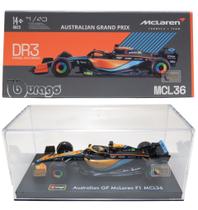 McLaren MCL36 - Daniel Ricciardo 3 - Australian GP - Acrílico - Formula 1 2022 - McLaren Formula 1 Team - 1/43 - Bburago