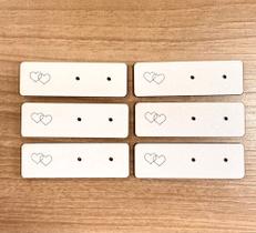 MD4 Kit 6 cartelas mdf para brincos namorados artesanato resina