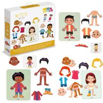 ME VISTA TROCA TUDO Brinquedo Educativo Interativo para Vestir Figuras Desenvolve Coordenação e Criatividade