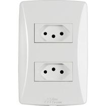 Mec-tronic petra - conjunto 4x2 - 2 tomadas 10a Mec-tronic petra - conjunto 4x2 - 2 tomadas 10a