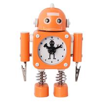 Mecanismo silencioso de metal em forma de robô criativo de despertador