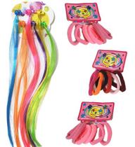 Mecha Colorida Fantasia Kit Infantil Elásticos Amarrador