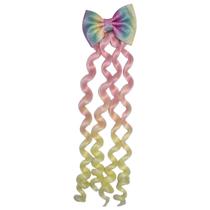 Mecha encaracolada colorida bico de pato laço meninas