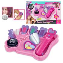 Mechas Coloridas Com Prancha Infantil Menina Pinte o Cabelo com Gel de Brilho - Mega Compras