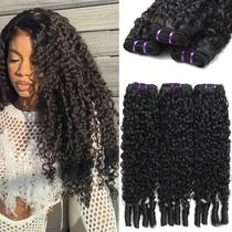 Mechas de Cabelo Humano PINJUOO Cacheado 3C4A 71 cm, Kit com 3 Mechas de Cabelo Humano PINJUOO Cacheado 3C4A 71 cm, Kit com 3