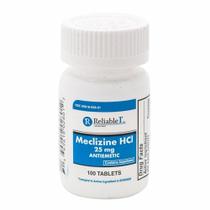 Meclizine HCL 100 Tabs da Reliable1 (pacote com 2)