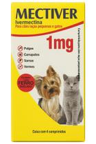 Mectiver Antipulgas Carrapato Verme Sarna Pulga Cães e Gato 1mg