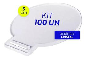 Medalha Acrílico Cristal Redonda Lisa Kit 100 Un 5Cm 2Mm - Shoppcril