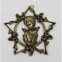 Medalha - Anjo com Estrela - 7,5 cm - Metal