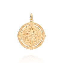 Medalha cara metade rosa dos ventos BRANCO 542702 Rommanel Medalha cara metade rosa dos ventos BRANCO 542702 Rommanel